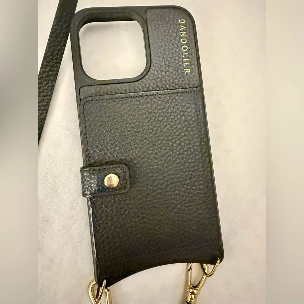 Bandolier Mila Black Leather Crossbody Phone Case for iPhone 15 Pro Max - EUC - Picture 4 of 10